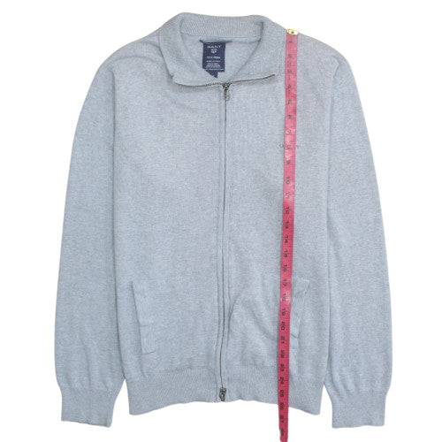 GANT Men's Grey Cotton Full Zip Jumper M Regular Fit