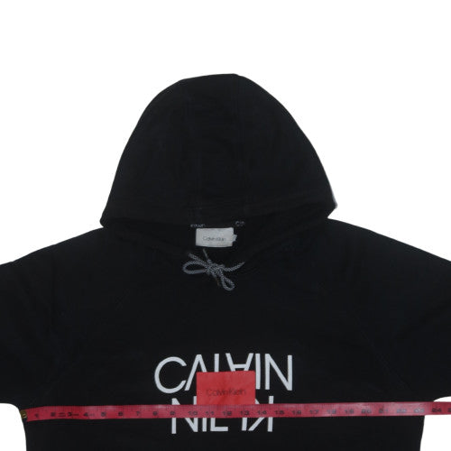 Calvin Klein Men's Black Pullover Hoodie Size L Fleece Logo Sweatshirt