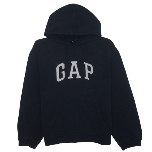 GAP Men's Black Pullover Hoodie Fleece Logo L Regular Fit