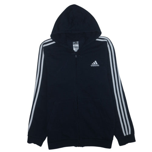 Adidas Mens Black XL Full Zip Fleece Hoodie with Embroidered Logo