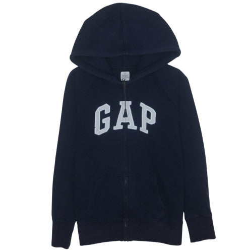 GAP Mens Blue Full Zip Hoodie Medium Fleece Logo Sweatshirt