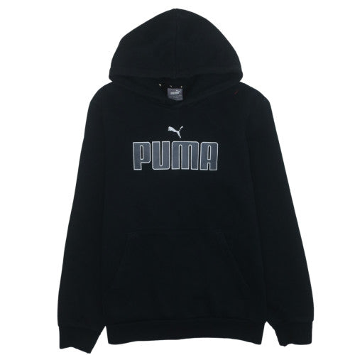 Puma Men's Black Pullover Hoodie Small Logo Fleece Sweatshirt