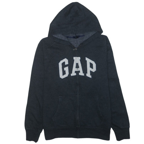 GAP Men's Black Full Zip Hoodie XL Fleece Lined Logo Sweatshirt