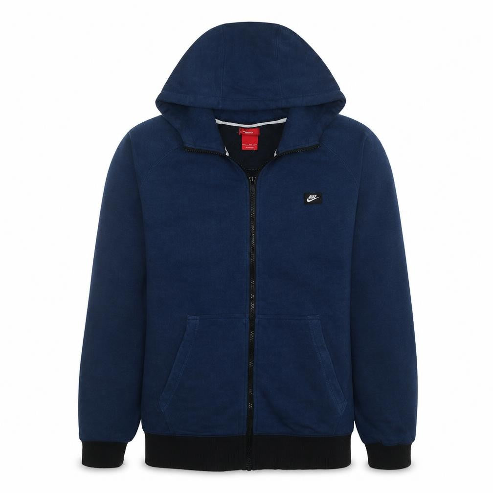 Front view of Nike Men's Blue Full Zip Fleece Hoodie, size M