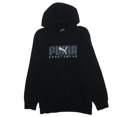 Puma Mens Black L Pullover Hoodie Sportswear Logo Hooded Sweatshirt