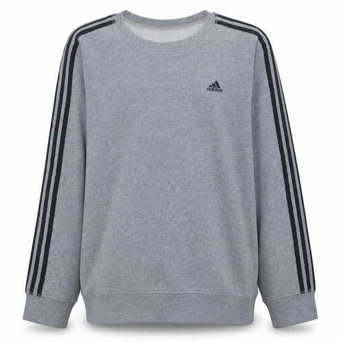 Adidas Mens Grey Crew Neck Sweatshirt Long Sleeve Classic Fit