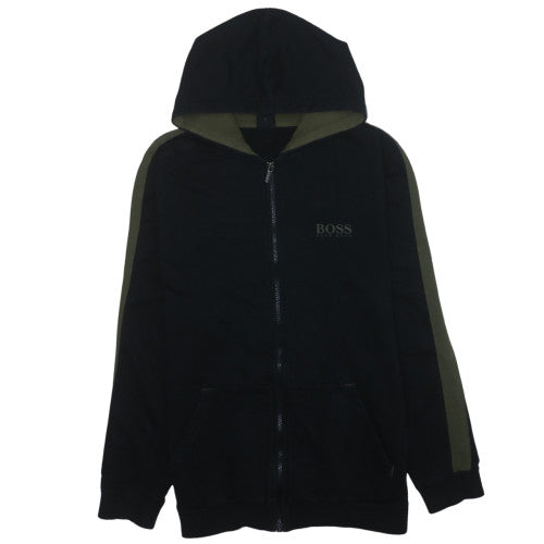 Hugo Boss Mens Black Full Zip Logo Hoodie Size L