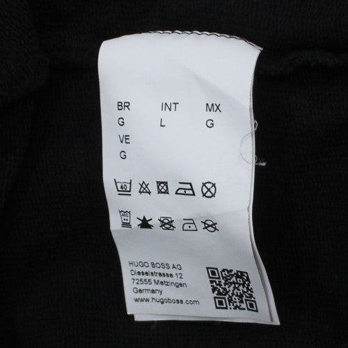Hugo Boss Mens Black Full Zip Logo Hoodie Size L