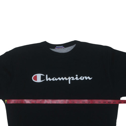 Champion Men's Black M Pullover Sweatshirt Logo Fleece