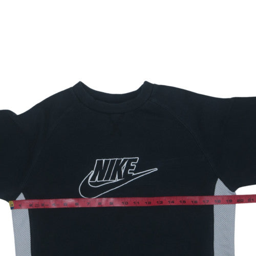 Nike Boys Black Fleece Pullover Sweatshirt 12-13 Years Logo Crew Neck