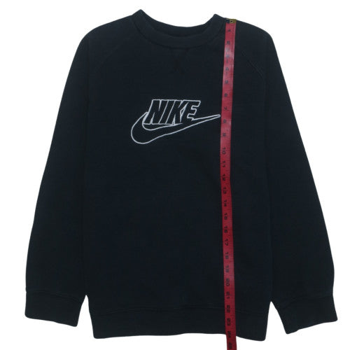 Nike Boys Black Fleece Pullover Sweatshirt 12-13 Years Logo Crew Neck