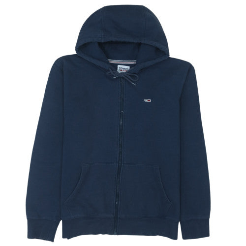 Tommy Jeans Men Blue Full Zip Hoodie L Classic Fleece