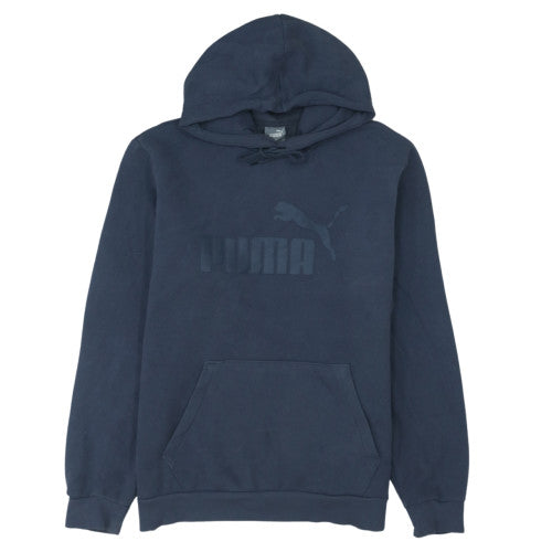 Puma Men’s Blue Pullover Hoodie L Regular Fit Graphic Logo Fleece