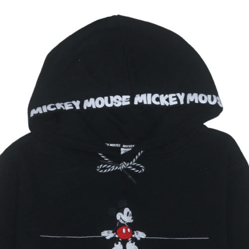 Disney Womens Black 2XL Pullover Hoodie with Mickey Mouse Print