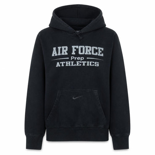 Front view of Nike Women's Navy Air Force Prep Athletics Pullover Hoodie, size S