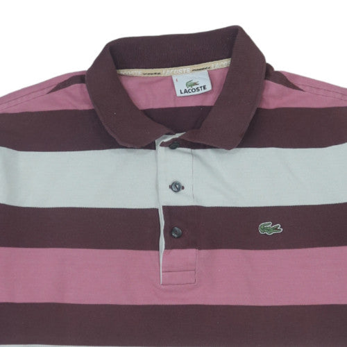 Lacoste Men's Multicoloured Striped Polo Shirt Size M Classic Fit