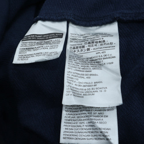 Levi's Men's Blue Pullover Hoodie Small Logo Print Cotton Blend