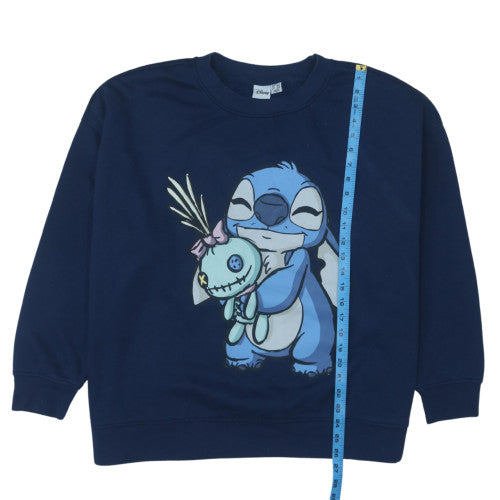 Disney Womens Navy Stitch Sweatshirt 2XL Relaxed Fit Pullover