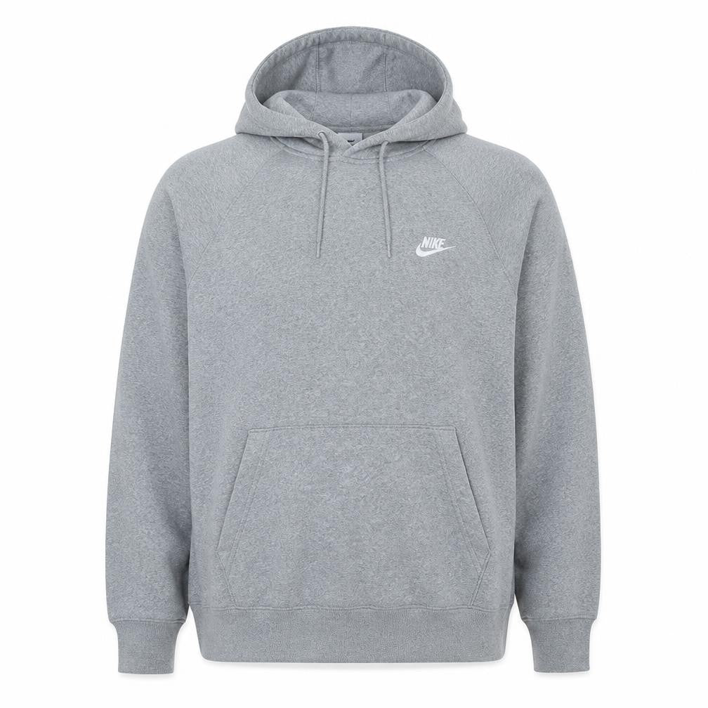 Front view of Nike Men's Grey 2XL Pullover Hoodie Fleece Sweatshirt