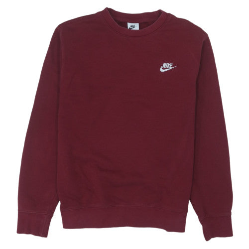 Nike Mens Red Crew Neck Pullover Sweatshirt Small