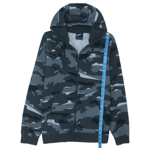 Nike Men's Grey Camouflage Full Zip Hoodie Size L