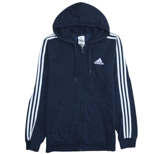 Adidas Mens Blue Full Zip Hoodie Medium Sports Fleece Sweatshirt