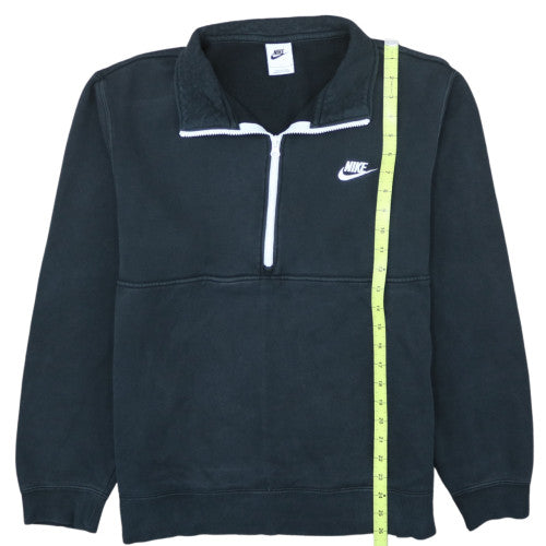 Nike Women's Black 1/2 Zip Pullover Sweatshirt Size L Cotton Blend
