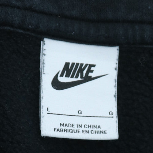 Nike Women's Black 1/2 Zip Pullover Sweatshirt Size L Cotton Blend