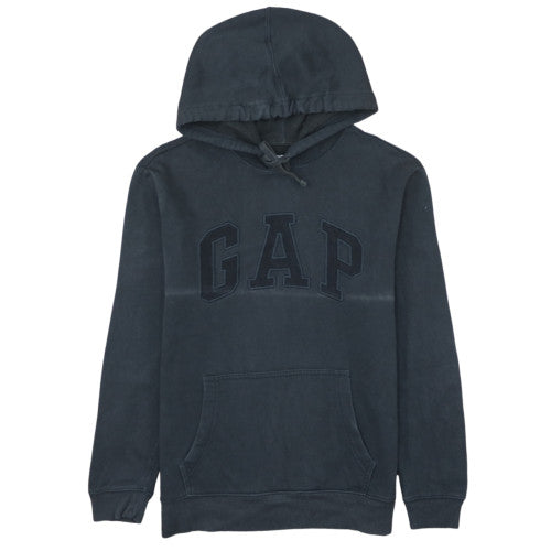 GAP Womens Black XS Pullover Hoodie Cotton Blend Logo Casual