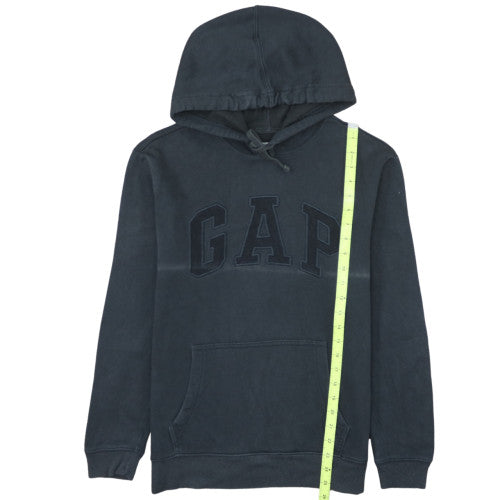 GAP Womens Black XS Pullover Hoodie Cotton Blend Logo Casual