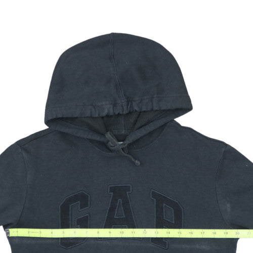 GAP Womens Black XS Pullover Hoodie Cotton Blend Logo Casual
