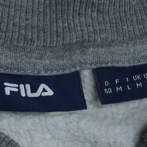 FILA Men's Grey Embroidered Training Sweatshirt M Regular Fit