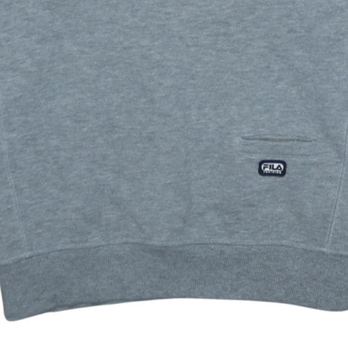 FILA Men's Grey Embroidered Training Sweatshirt M Regular Fit