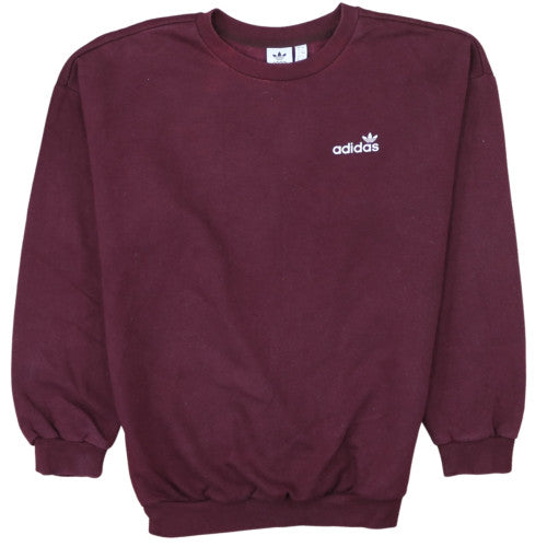 Adidas Womens Burgundy Crew Neck Sweatshirt Size UK 8