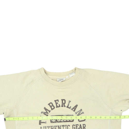 Timberland Men Beige Logo Pullover Sweatshirt M Regular Fit