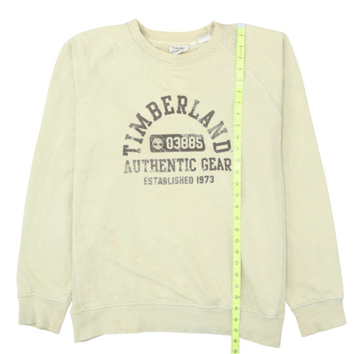 Timberland Men Beige Logo Pullover Sweatshirt M Regular Fit