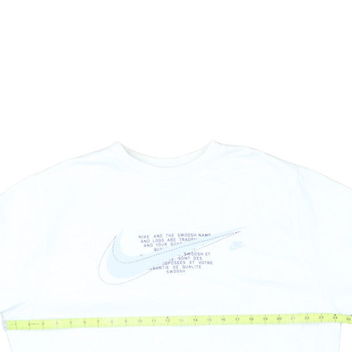 Nike Men's White Crew Neck Graphic Print Sweatshirt M