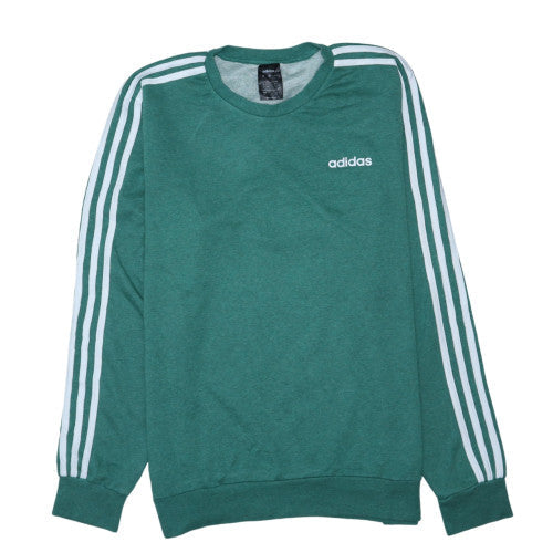 Adidas Men Green Long Sleeve Crew Neck Pullover Sweatshirt L