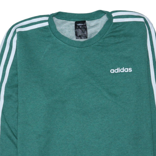 Adidas Men Green Long Sleeve Crew Neck Pullover Sweatshirt L