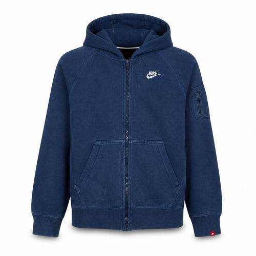 Nike Men's Blue Full Zip Hoodie M Fleece Regular Fit