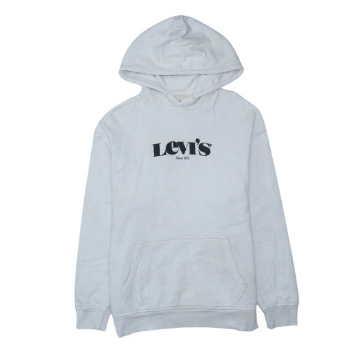 Levi's Womens White Relaxed Fit Pullover Hoodie Size M