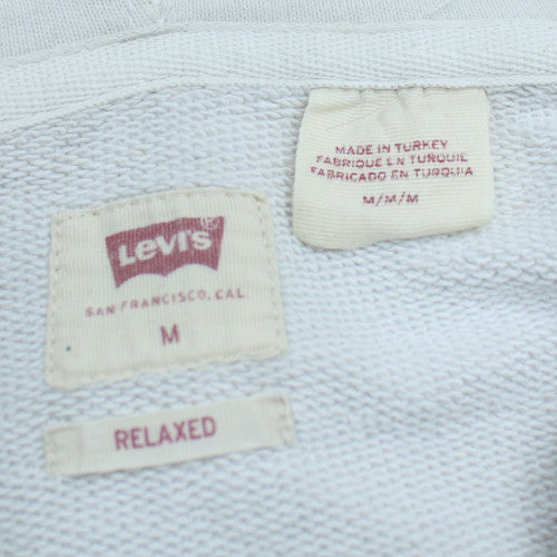 Levi's Womens White Relaxed Fit Pullover Hoodie Size M