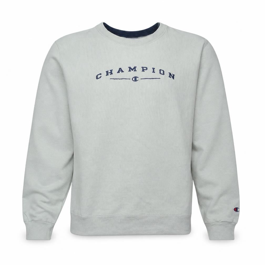 Champion Mens Beige XL Crew Neck Embroidered Logo Sweatshirt