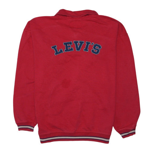 Levi’s Men’s Red 1/2 Zip Logo Sweatshirt Medium Retro Style