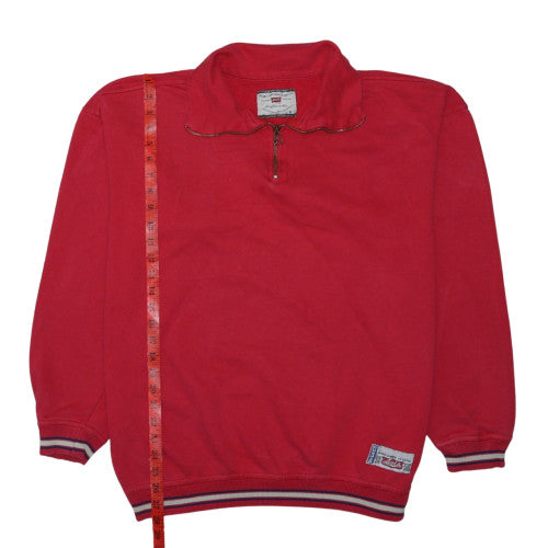 Levi’s Men’s Red 1/2 Zip Logo Sweatshirt Medium Retro Style