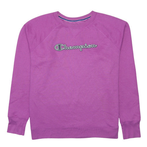 Champion Womens Purple XL Sweatshirt Crew Neck Logo Pullover