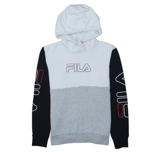 Fila Women’s Grey Black Colourblock Pullover Hoodie Size M