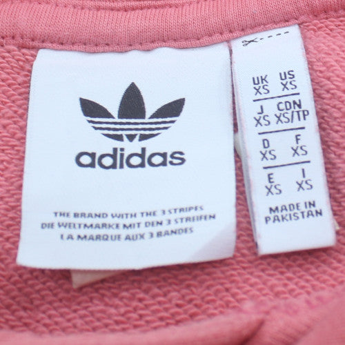 Adidas Womens Pink XS Pullover Hoodie With Logo Detail