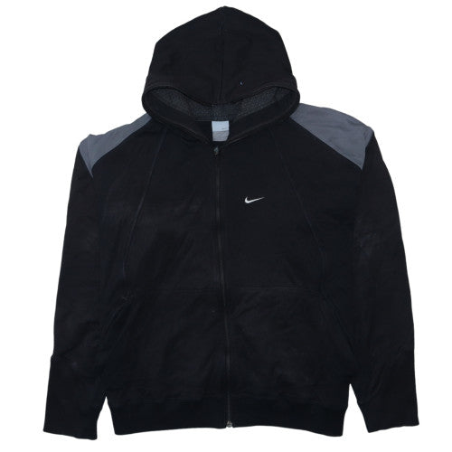 Nike Men's Black Full Zip Hoodie L Regular Fit Sports Fleece