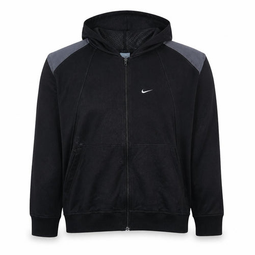 Nike Men's Black Full Zip Hoodie L Regular Fit Sports Fleece